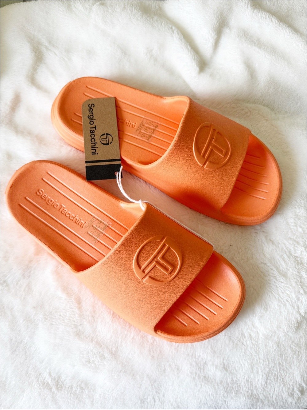 Sergio Tacchini men's Orange Cup Slide Sandals NWT size 10